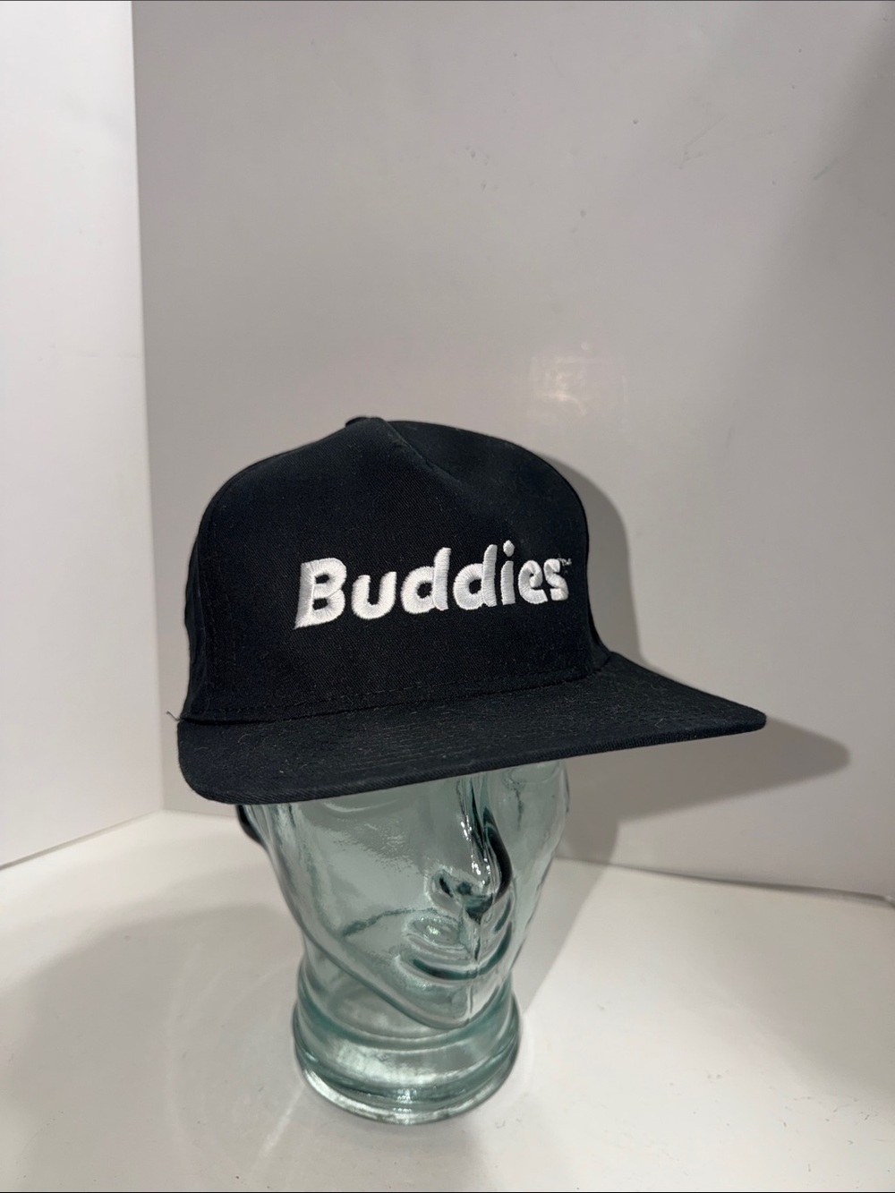 OTTO Black Cap with White "Buddies" Embroidery
